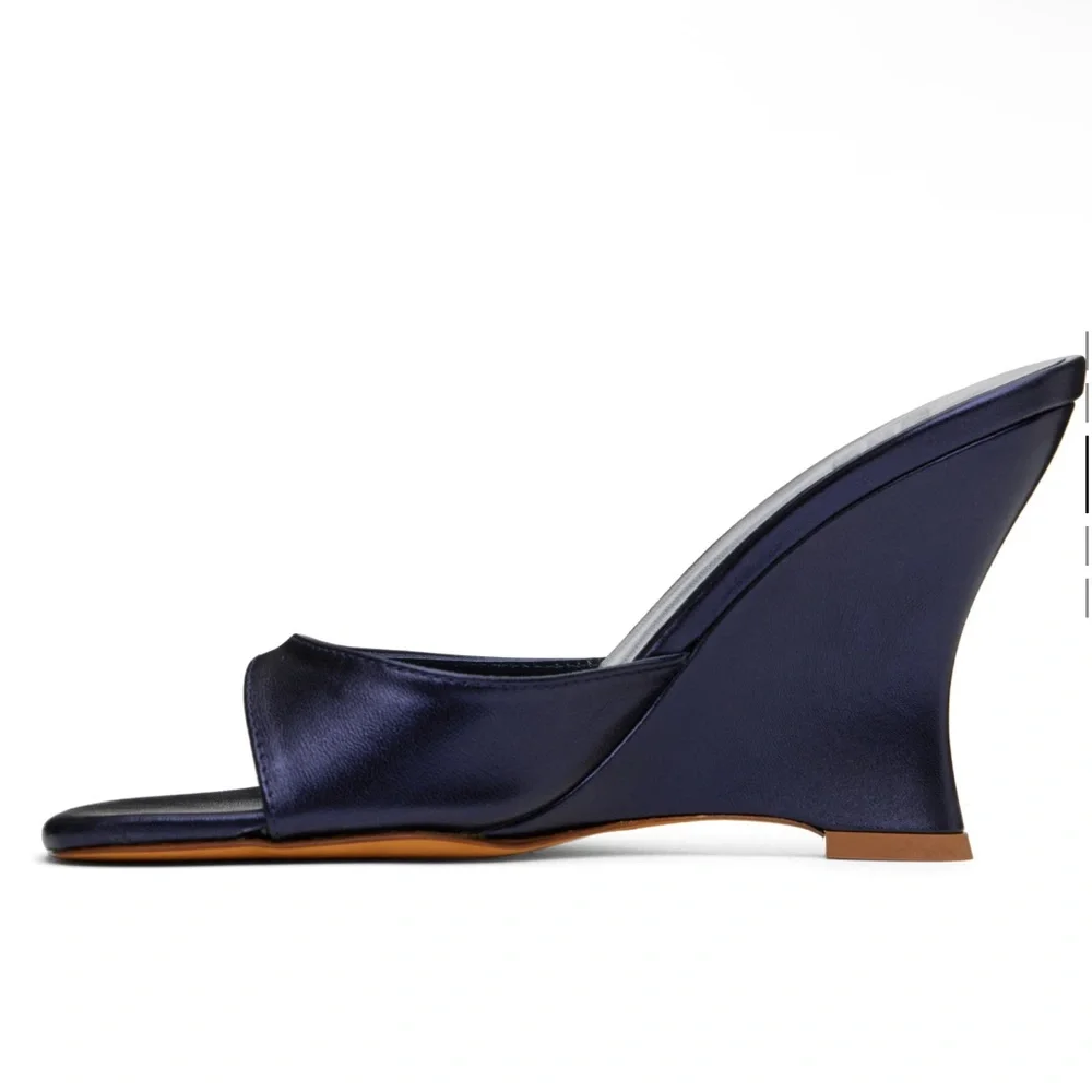 MARYAM NASSIR ZADEH Navy Lido Wedge Heeled Sandals Size 6 NIB - Picture 3 of 5